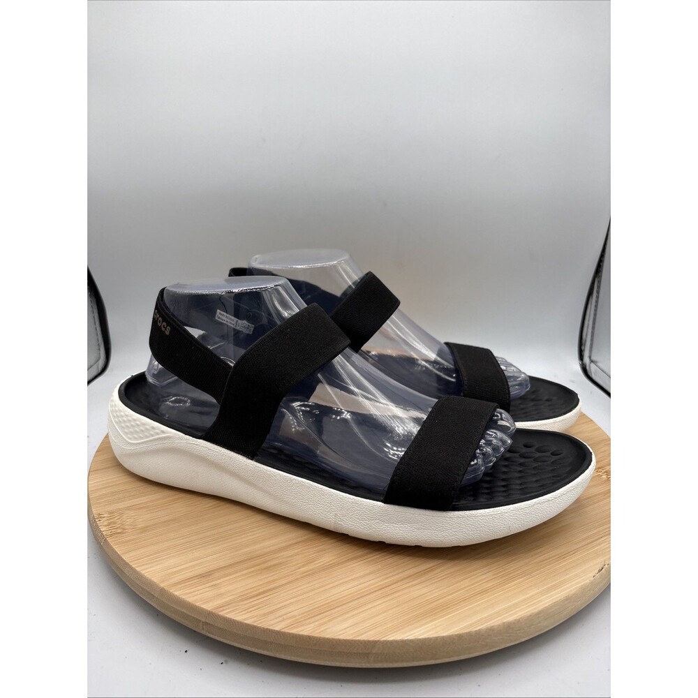 Crocs Women’s LiteRide Stretch Ankle Strap Comfort Sandals Black Size 11